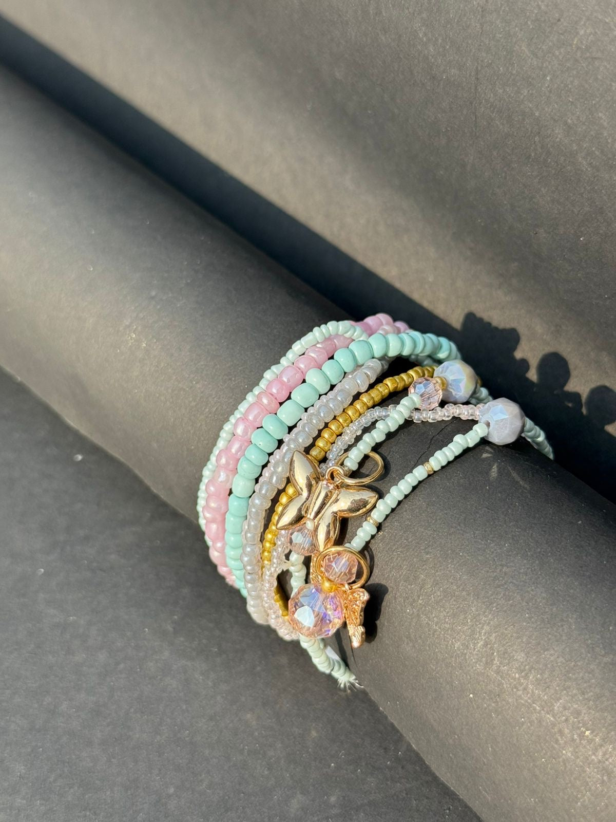 Butterfly Stacked bracelet-Pastel