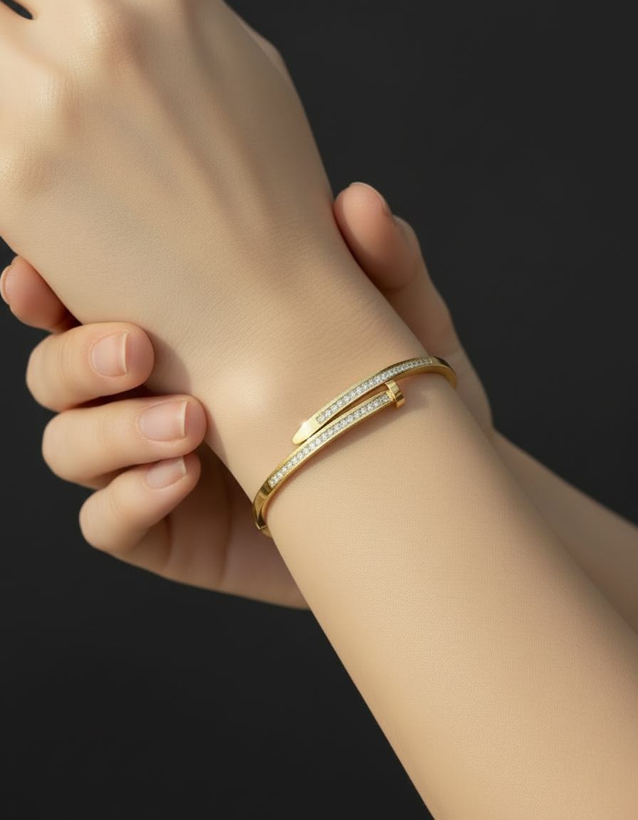 Nail bangle bracelet