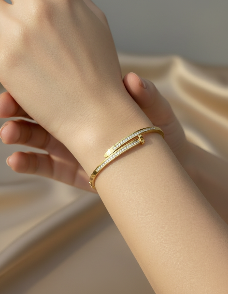 Nail bangle bracelet