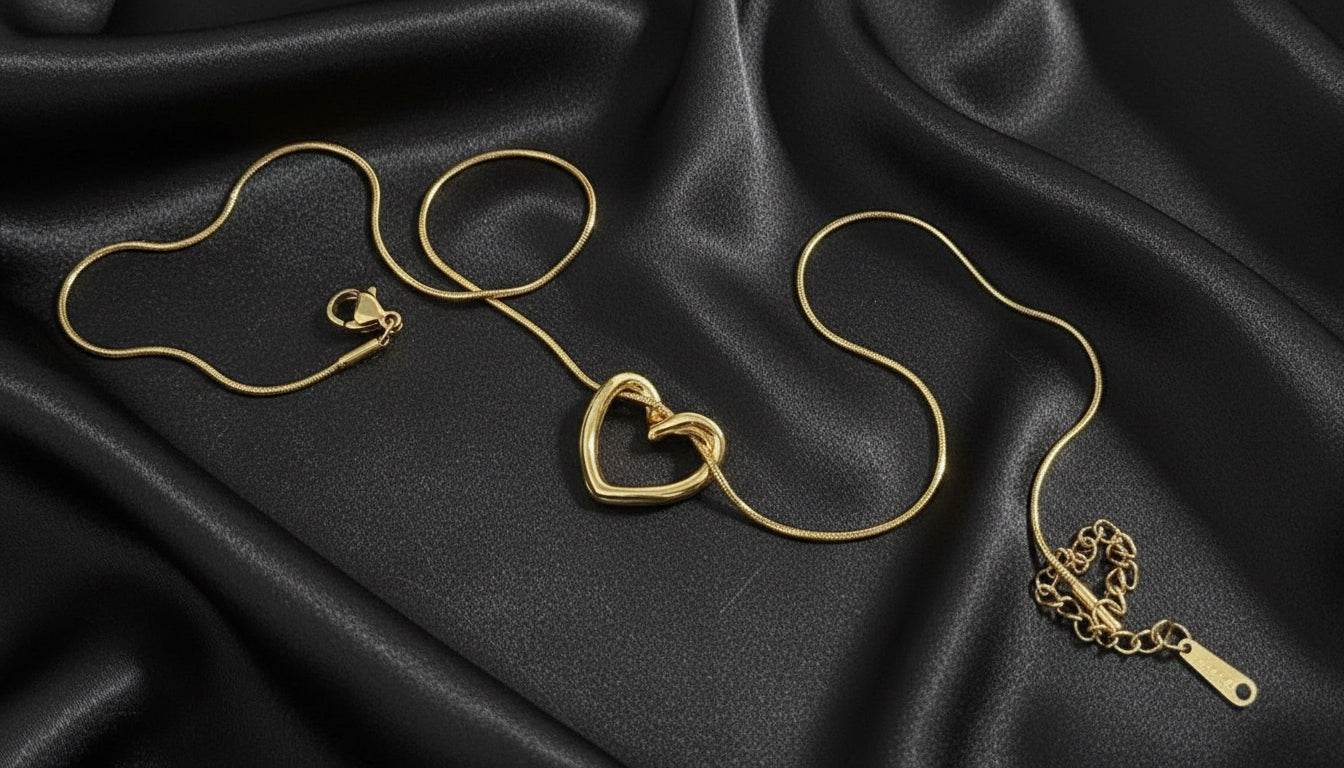 Open heart pendant necklace-gold