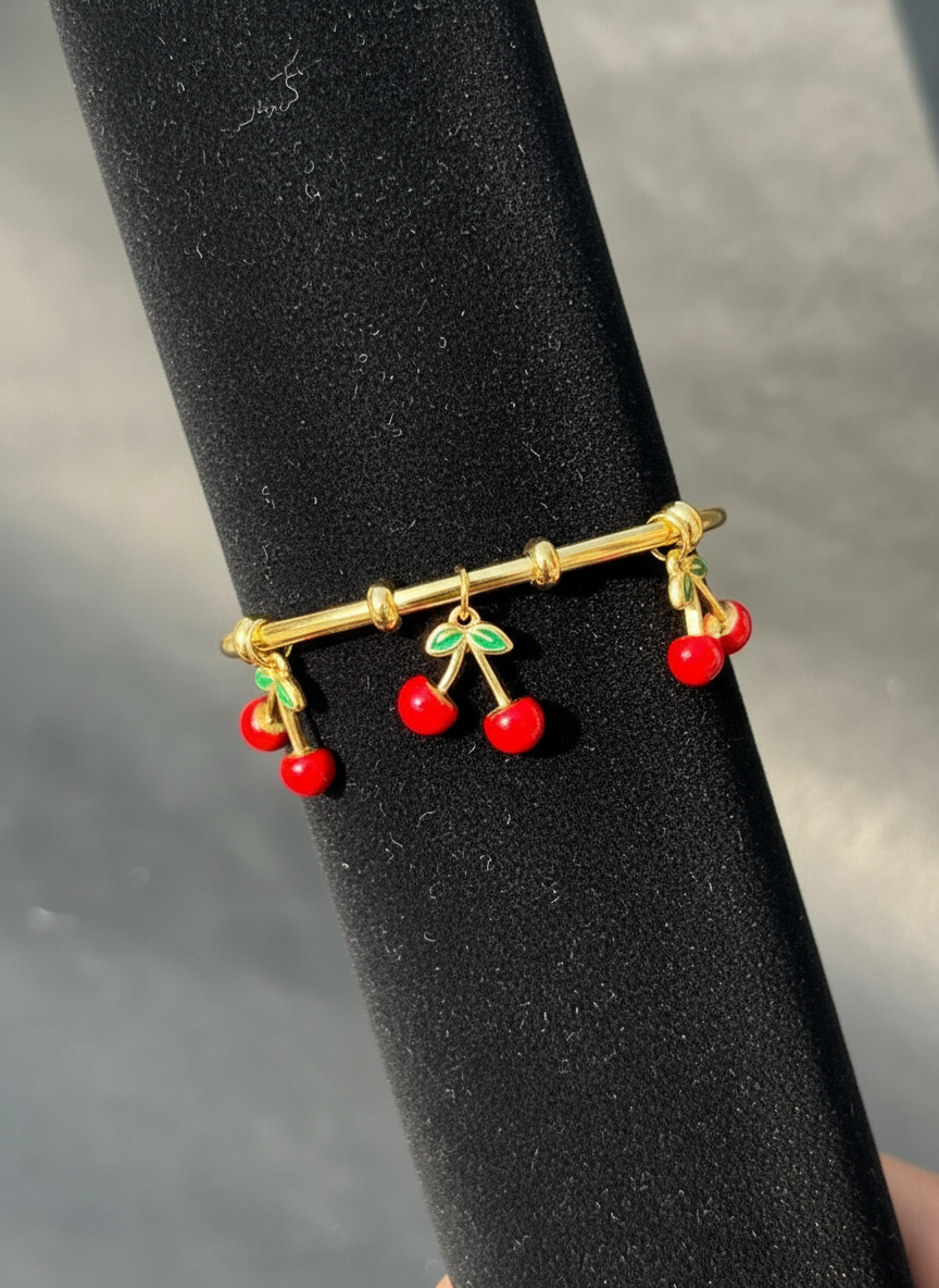 Cherry Charm Gold bracelet