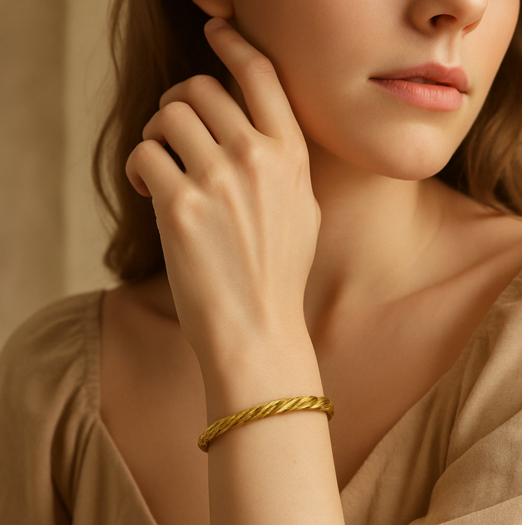 Twisted gold bracelet