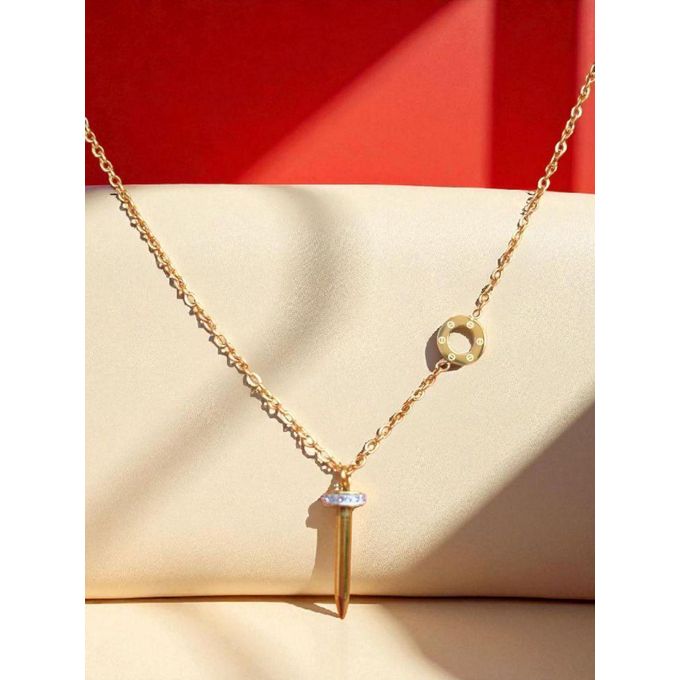 Golden spike pendant necklace