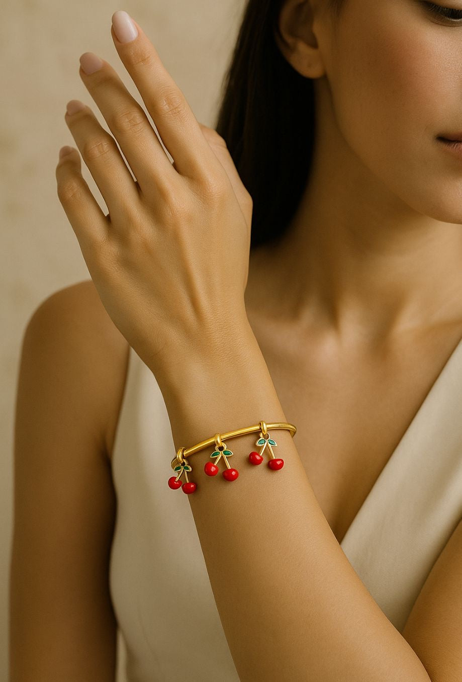 Cherry Charm Gold bracelet