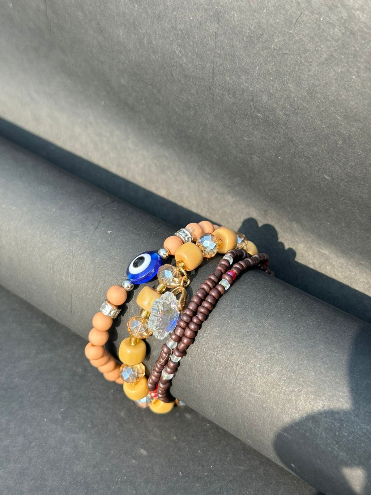 Mustard bracelet stack