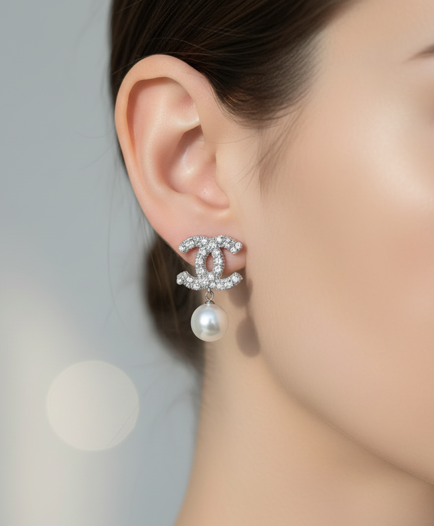 Chanel pearl drop earrings