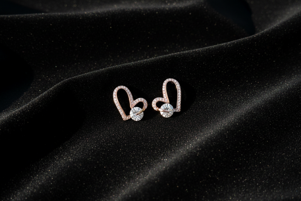 Heart stud earrings