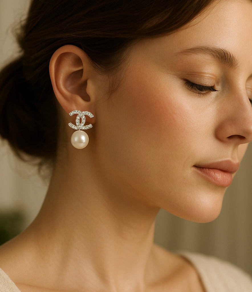 Chanel pearl drop earrings