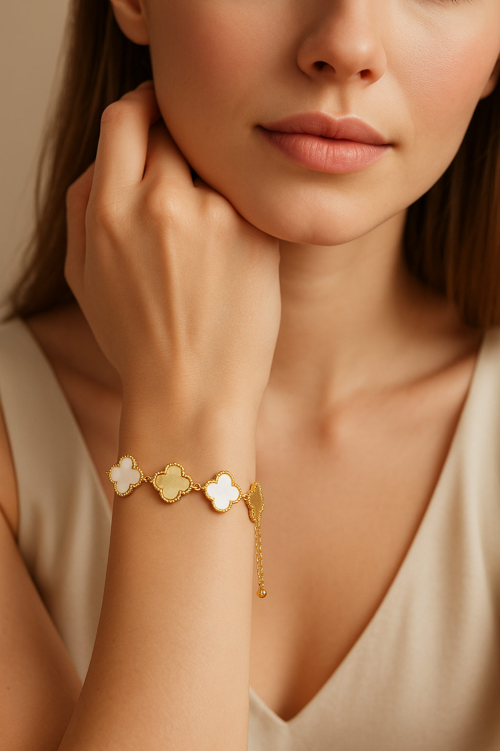 Clover bracelet White-gold